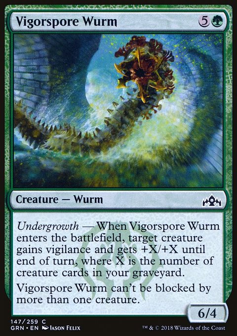 Vigorspore Wurm, Guilds of Ravnica #147, Magic: The Gathering card