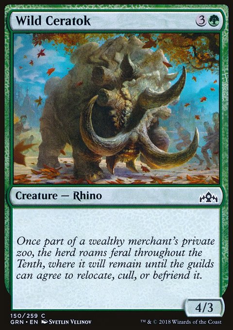 Wild Ceratok, Guilds of Ravnica #150, Magic: The Gathering card