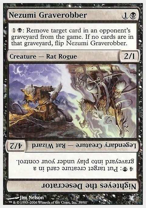 Nezumi Graverobber // Nighteyes the Desecrator, Hachette UK #39, Magic: The Gathering card