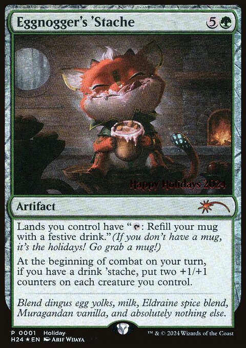 Eggnogger's 'Stache, Happy Holidays #24, Magic: The Gathering card