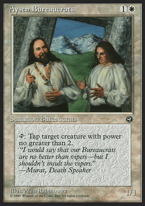 Aysen Bureaucrats, Homelands #3a, Magic: The Gathering card