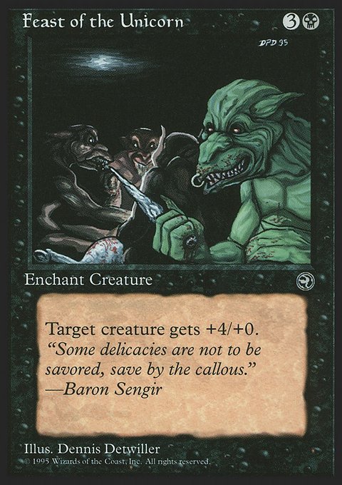 Feast of the Unicorn, Homelands #47a, Magic: The Gathering card