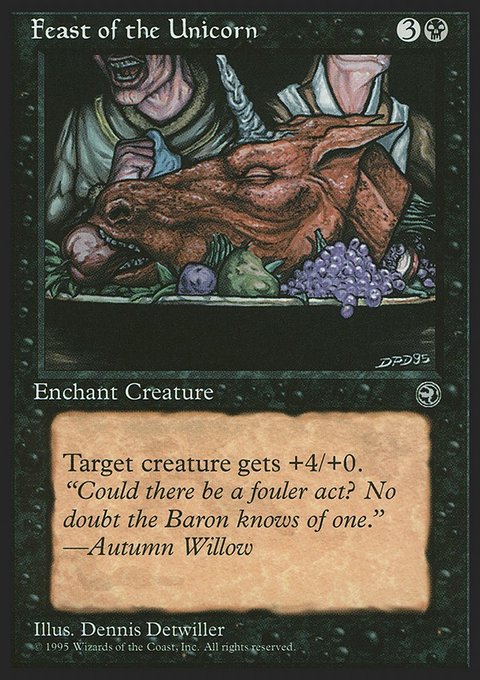 Feast of the Unicorn, Homelands #47b, Magic: The Gathering card