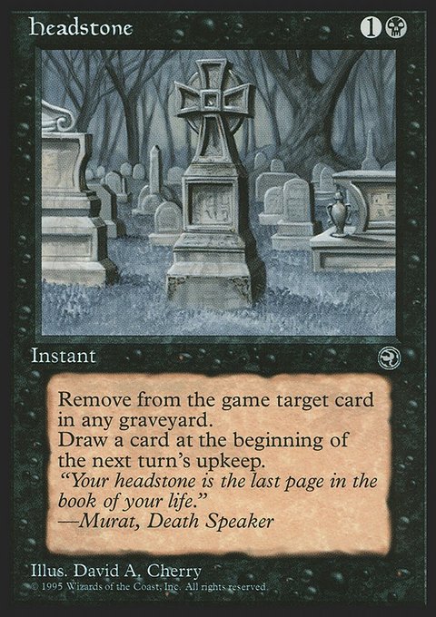Headstone, Homelands #52, Magic: The Gathering card