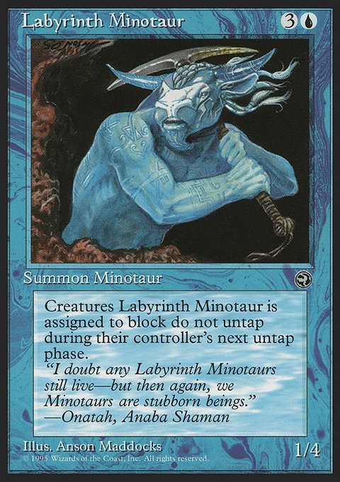 Labyrinth Minotaur, Homelands #30a, Magic: The Gathering card