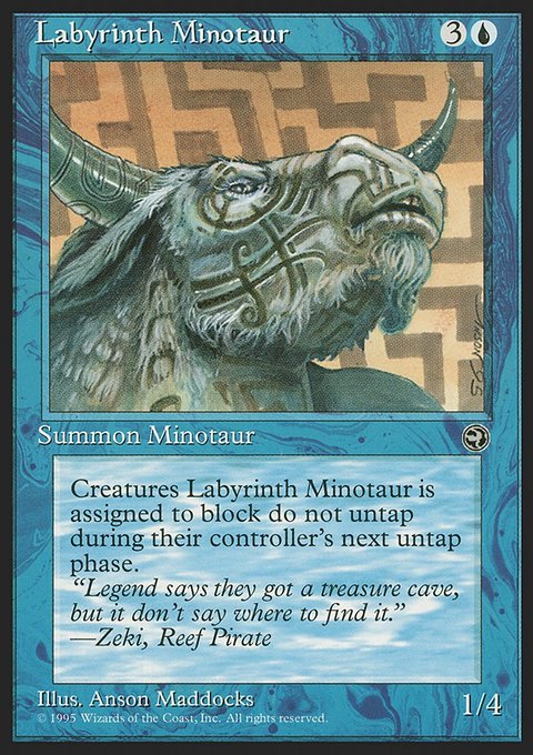 Labyrinth Minotaur, Homelands #30b, Magic: The Gathering card