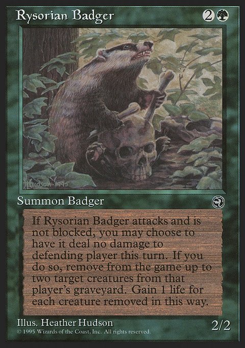 Rysorian Badger, Homelands #96, Magic: The Gathering card