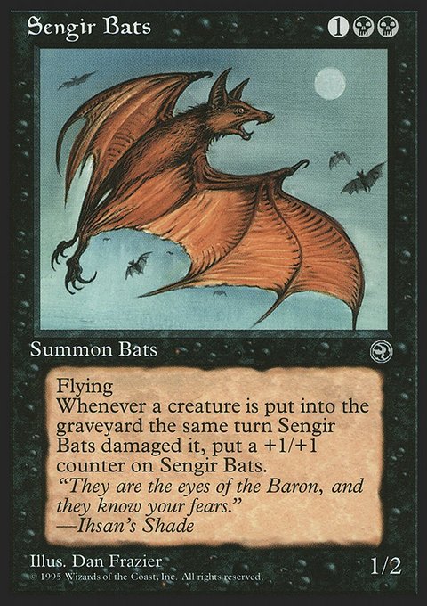 Sengir Bats, Homelands #57a, Magic: The Gathering card