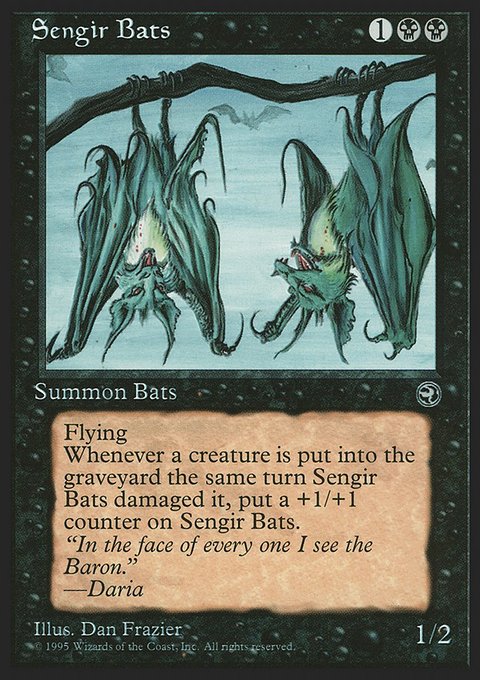 Sengir Bats, Homelands #57b, Magic: The Gathering card