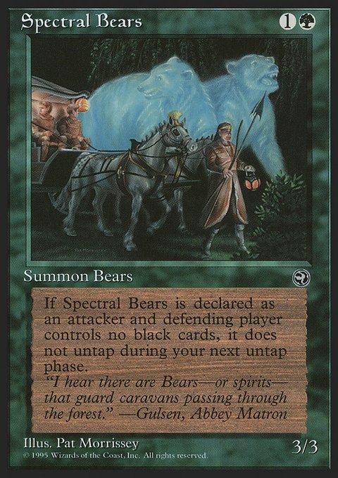 Spectral Bears, Homelands #98, Magic: The Gathering card