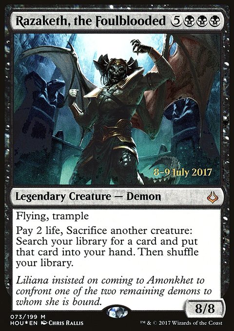Razaketh, the Foulblooded, Hour of Devastation Promos #73s, Magic: The Gathering card