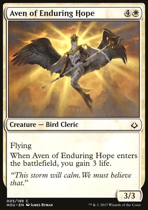 Aven of Enduring Hope, Hour of Devastation #5, Magic: The Gathering card