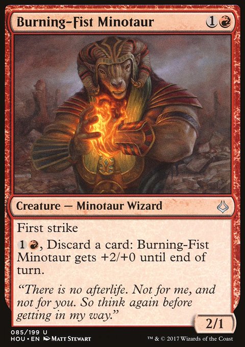 Burning-Fist Minotaur, Hour of Devastation #85, Magic: The Gathering card