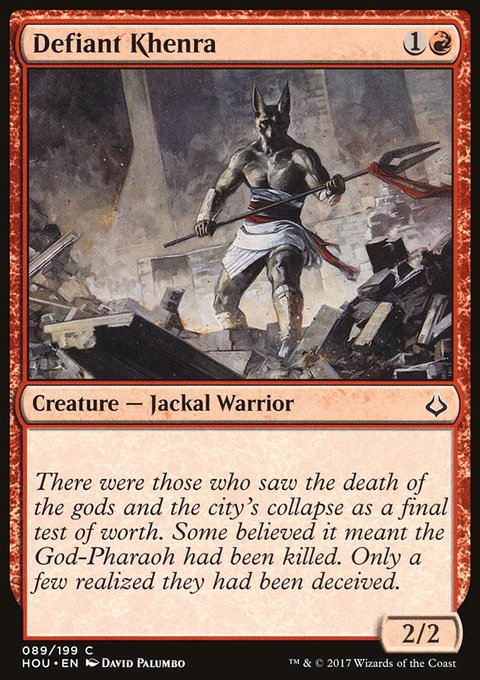 Defiant Khenra, Hour of Devastation #89, Magic: The Gathering card