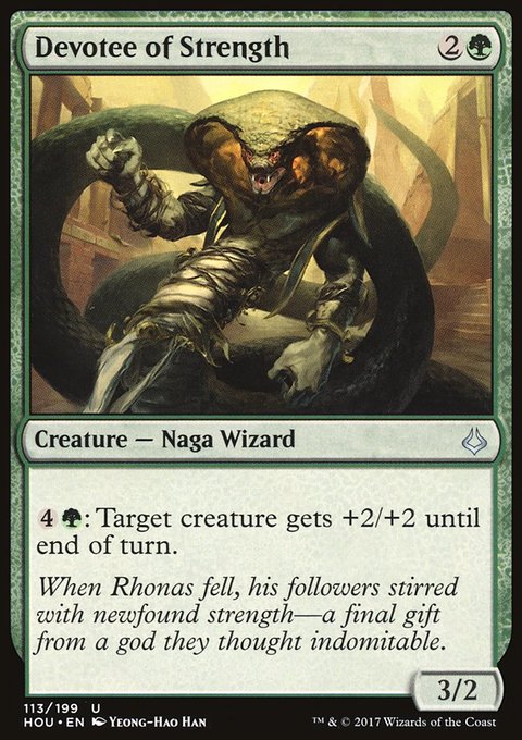 Devotee of Strength, Hour of Devastation #113, Magic: The Gathering card
