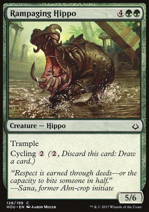 Rampaging Hippo, Hour of Devastation #128, Magic: The Gathering card