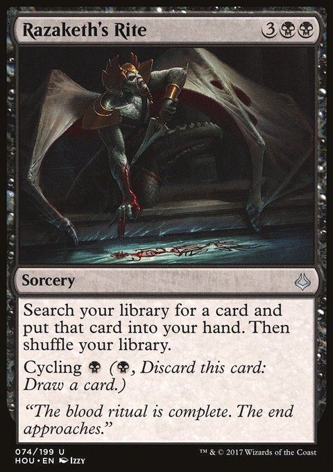 Razaketh's Rite, Hour of Devastation #74, Magic: The Gathering card