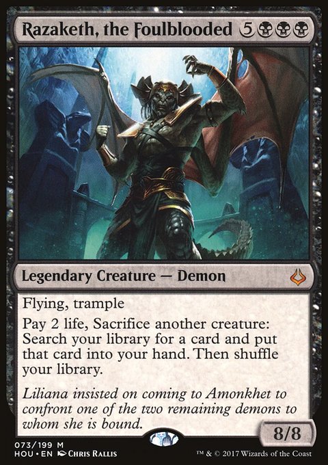 Razaketh, the Foulblooded, Hour of Devastation #73, Magic: The Gathering card