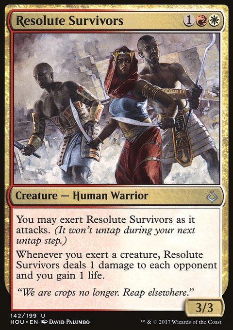 Resolute Survivors, Hour of Devastation #142, Magic: The Gathering card