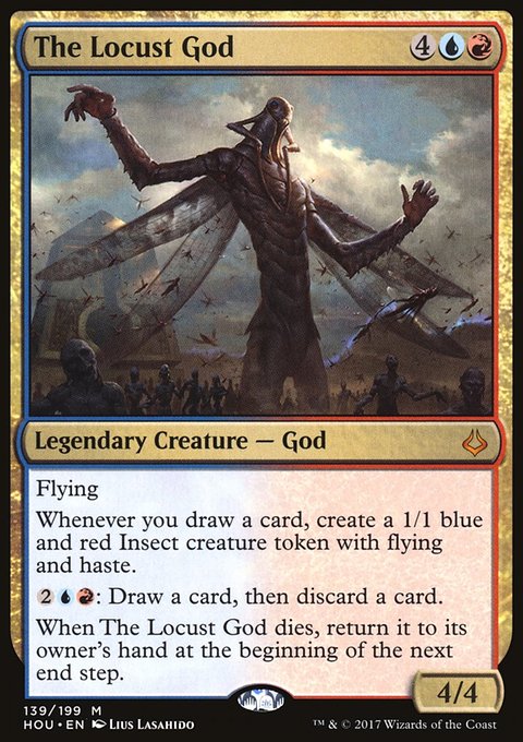 The Locust God, Hour of Devastation #139, Magic: The Gathering card