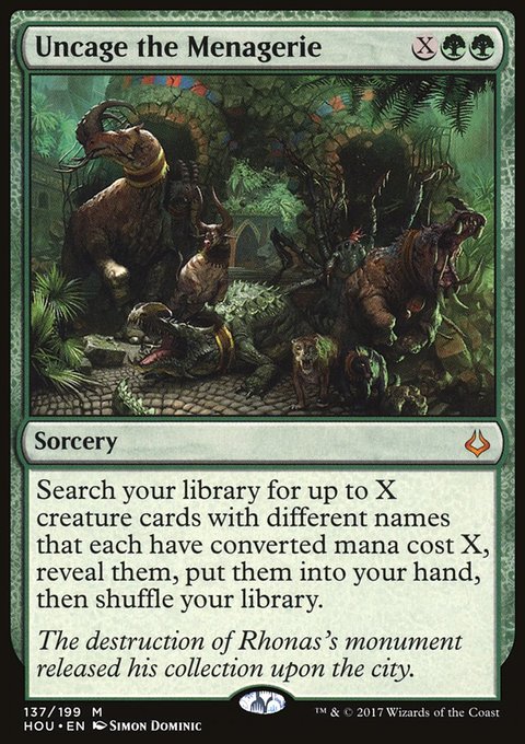 Uncage the Menagerie, Hour of Devastation #137, Magic: The Gathering card