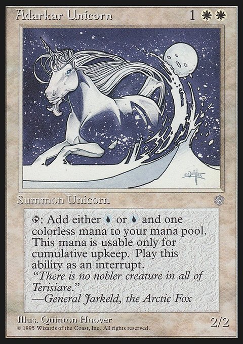 Adarkar Unicorn, Ice Age #1, Magic: The Gathering card