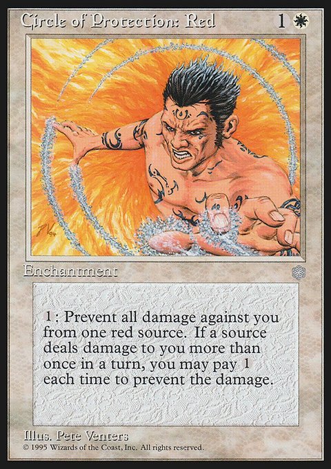 Circle of Protection: Red, Ice Age #15, Magic: The Gathering card