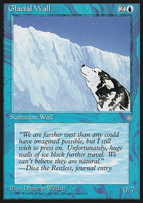 Glacial Wall, Ice Age #71, Magic: The Gathering card