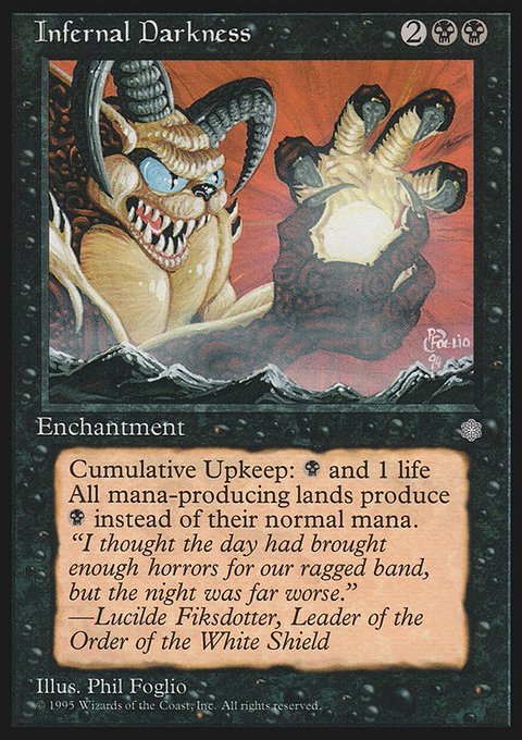 Infernal Darkness, Ice Age #135, Magic: The Gathering card