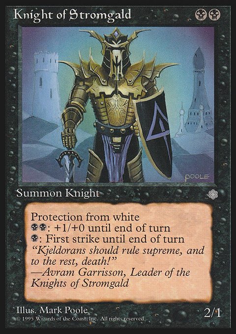 Knight of Stromgald, Ice Age #138, Magic: The Gathering card
