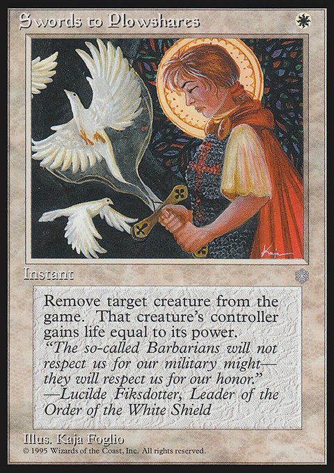Swords to Plowshares, Ice Age #54, Magic: The Gathering card