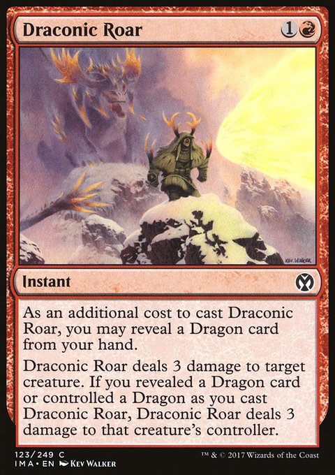 Draconic Roar, Iconic Masters #123, Magic: The Gathering card