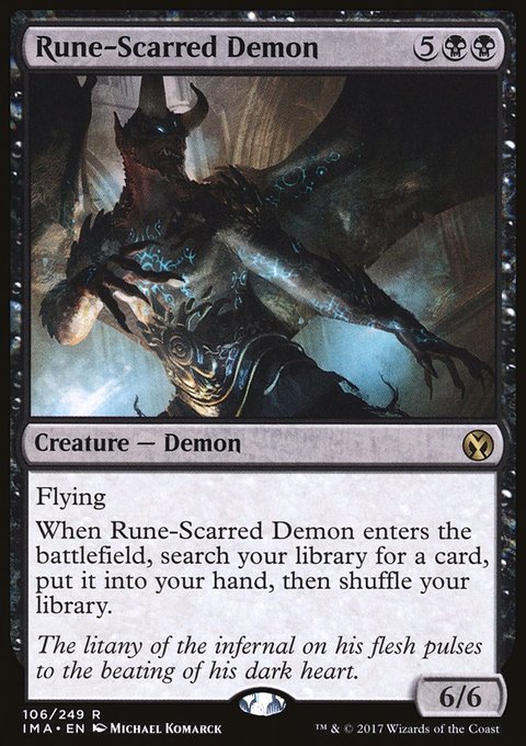 Rune-Scarred Demon, Iconic Masters #106, Magic: The Gathering card