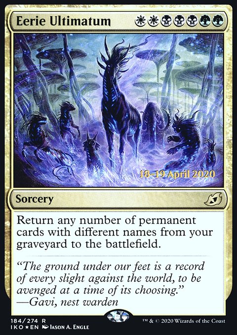 Eerie Ultimatum, Ikoria: Lair of Behemoths Promos #184s, Magic: The Gathering card