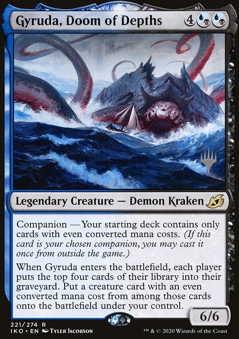 Gyruda, Doom of Depths, Ikoria: Lair of Behemoths Promos #221p, Magic: The Gathering card