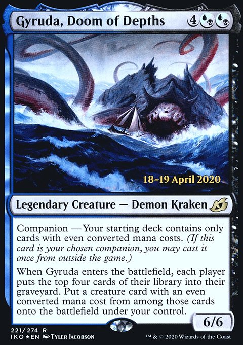Gyruda, Doom of Depths, Ikoria: Lair of Behemoths Promos #221s, Magic: The Gathering card
