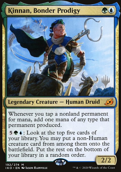 Kinnan, Bonder Prodigy, Ikoria: Lair of Behemoths Promos #192p, Magic: The Gathering card