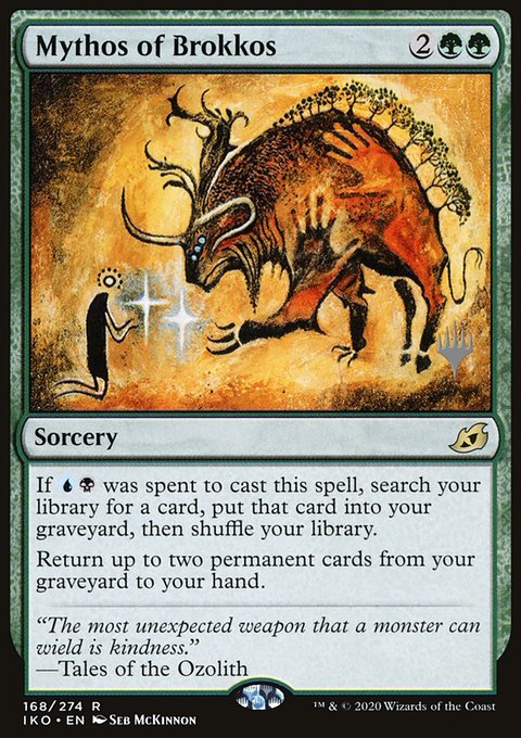 Mythos of Brokkos, Ikoria: Lair of Behemoths Promos #168p, Magic: The Gathering card