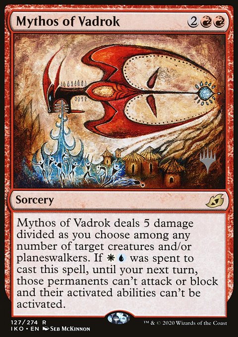 Mythos of Vadrok, Ikoria: Lair of Behemoths Promos #127p, Magic: The Gathering card