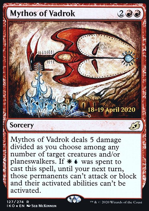 Mythos of Vadrok, Ikoria: Lair of Behemoths Promos #127s, Magic: The Gathering card