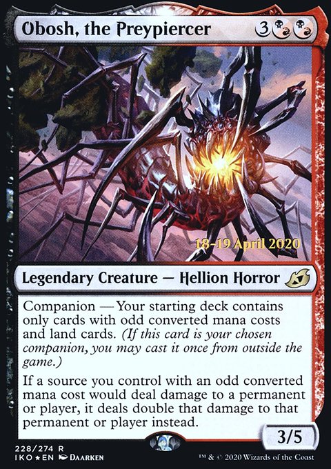 Obosh, the Preypiercer, Ikoria: Lair of Behemoths Promos #228s, Magic: The Gathering card