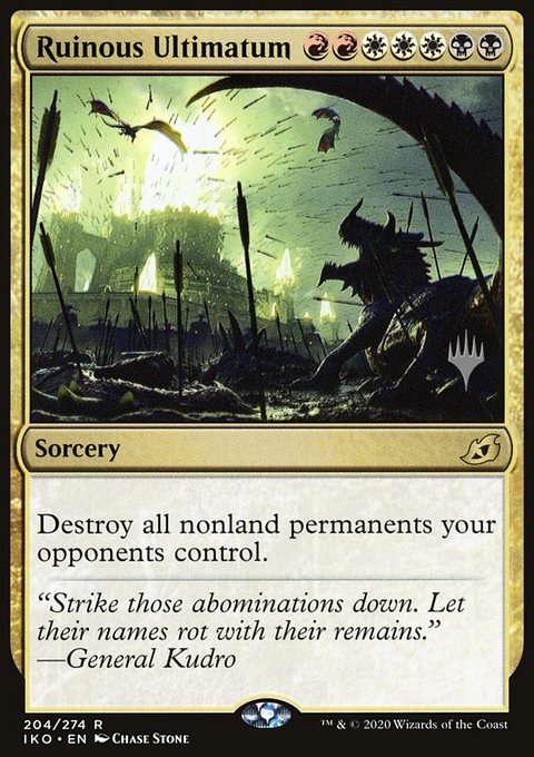 Ruinous Ultimatum, Ikoria: Lair of Behemoths Promos #204p, Magic: The Gathering card