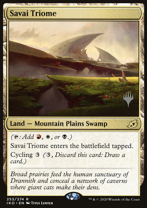 Savai Triome, Ikoria: Lair of Behemoths Promos #253p, Magic: The Gathering card