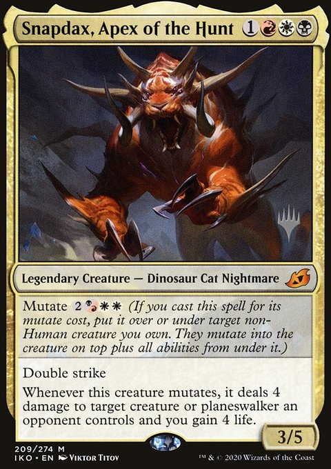 Snapdax, Apex of the Hunt, Ikoria: Lair of Behemoths Promos #209p, Magic: The Gathering card