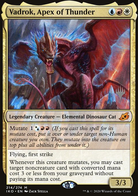 Vadrok, Apex of Thunder, Ikoria: Lair of Behemoths Promos #214p, Magic: The Gathering card