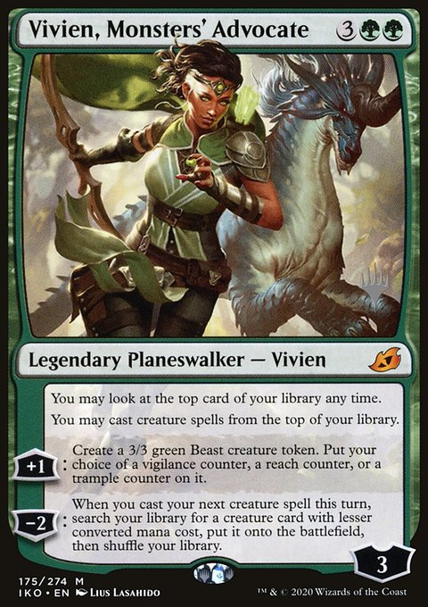 Vivien, Monsters' Advocate, Ikoria: Lair of Behemoths Promos #175p, Magic: The Gathering card