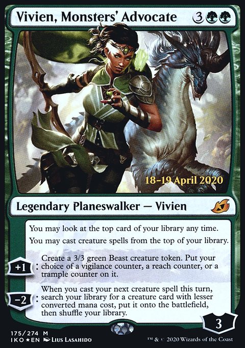 Vivien, Monsters' Advocate, Ikoria: Lair of Behemoths Promos #175s, Magic: The Gathering card