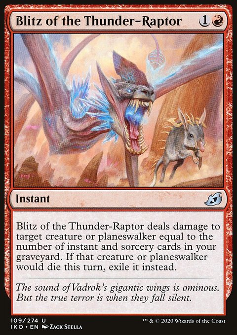 Blitz of the Thunder-Raptor, Ikoria: Lair of Behemoths #109, Magic: The Gathering card