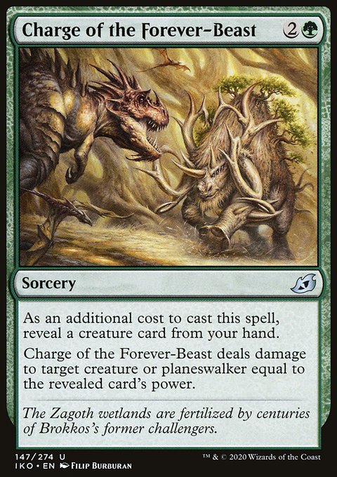Charge of the Forever-Beast, Ikoria: Lair of Behemoths #147, Magic: The Gathering card