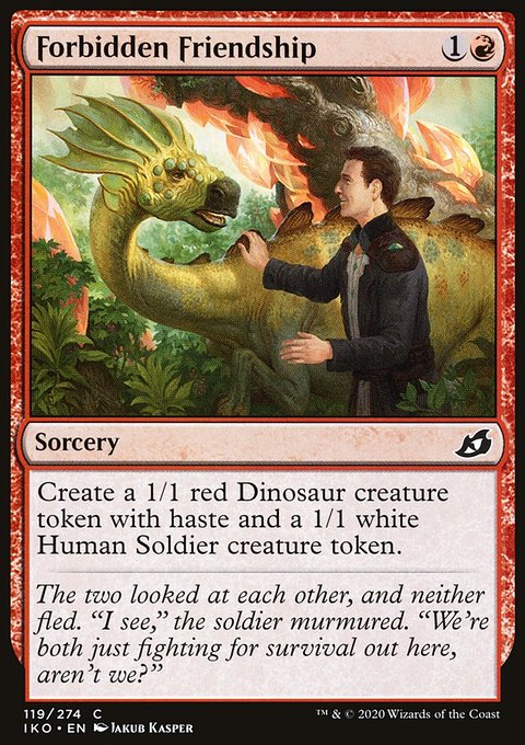Forbidden Friendship, Ikoria: Lair of Behemoths #119, Magic: The Gathering card